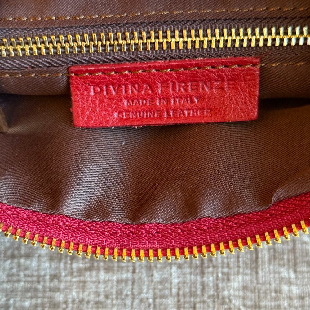 Divina Firenze - Made in Italy - Red - 100% Leather Handbag - Barely Used - Picture 5 of 7
